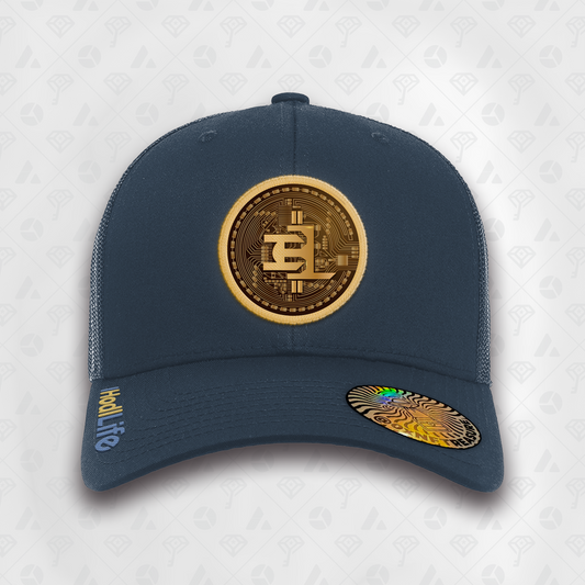 Navy, Coin Curved Brim Smart Hat