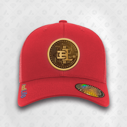 Red, Coin Curved Brim Smart Hat