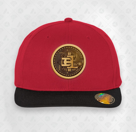 Red, Coin Flat Brim Smart Hat