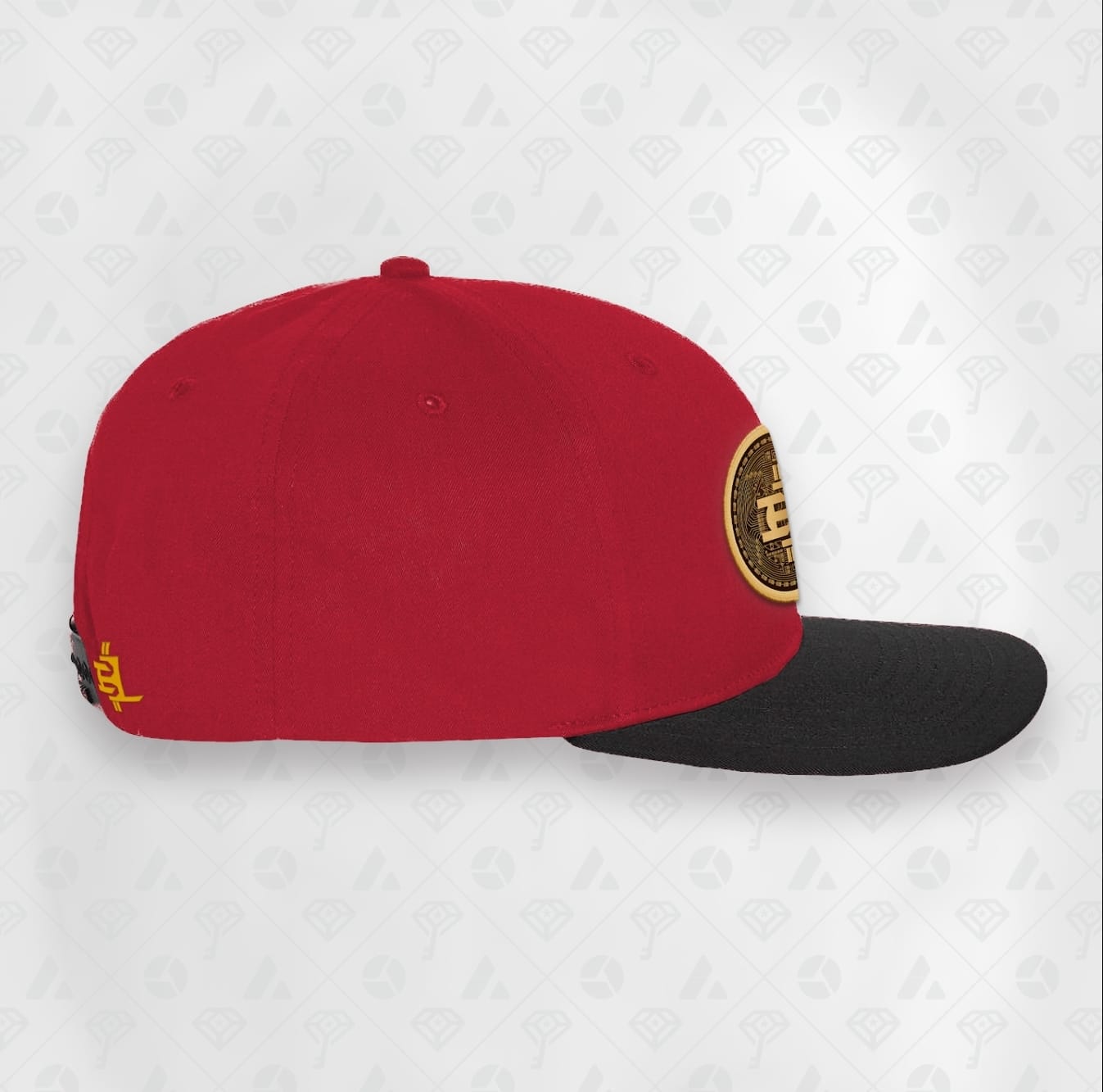 Red, Coin Flat Brim Smart Hat