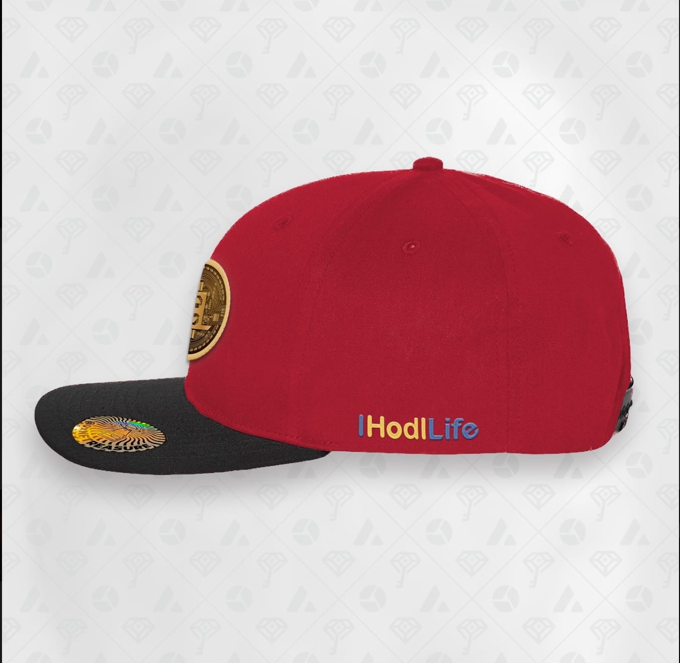 Red, Coin Flat Brim Smart Hat