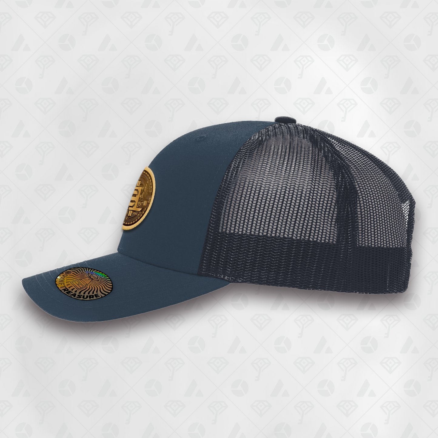 Navy, Coin Curved Brim Smart Hat