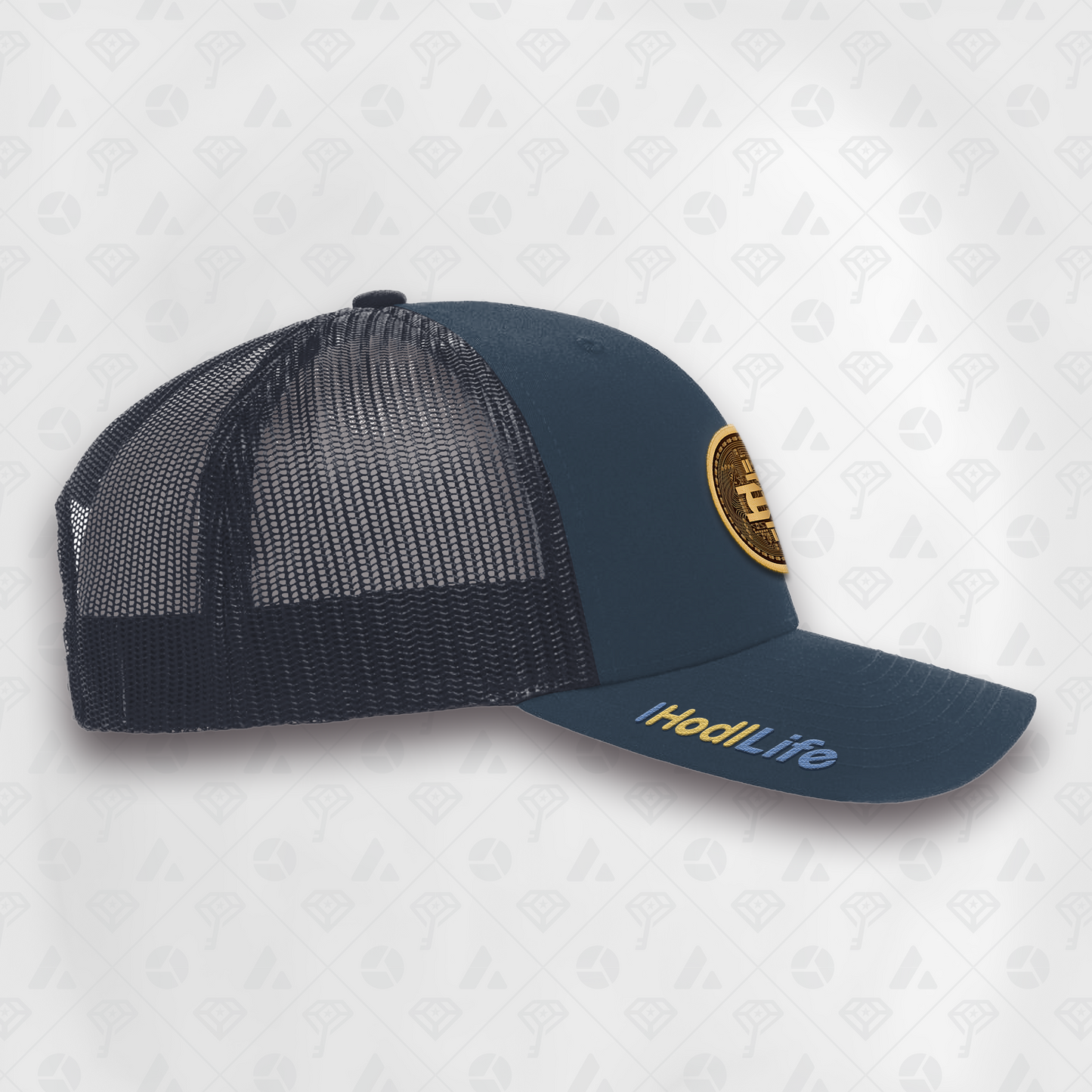 Navy, Coin Curved Brim Smart Hat